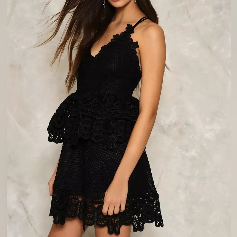 Glamorous Black Lace Mini Dress